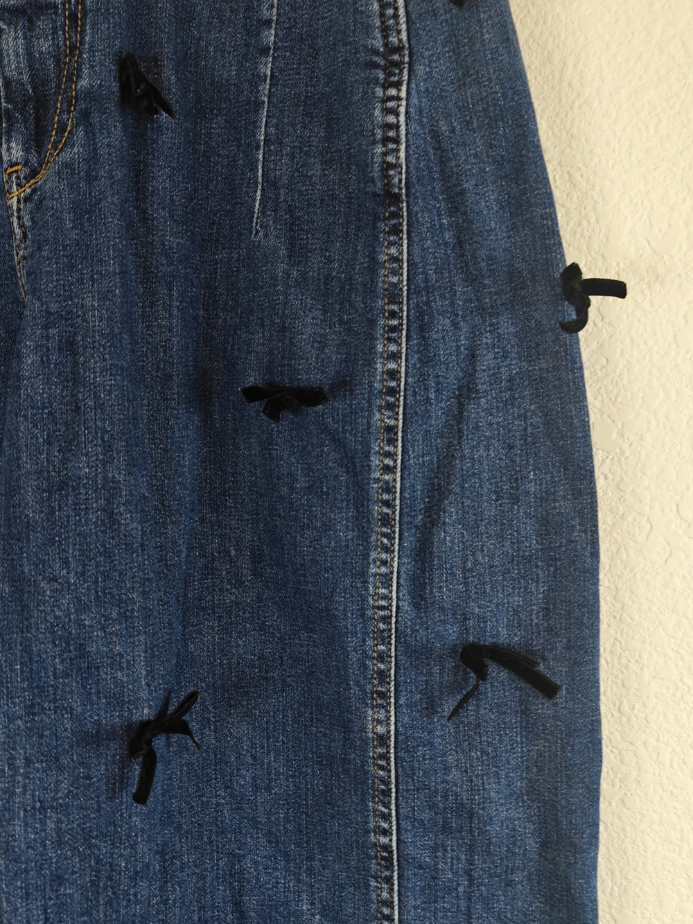 Anthropologie Pilcro Kenna Bow Barrel Jeans Cropped Mid Rise Heritage Denim 28 - Picture 7 of 13